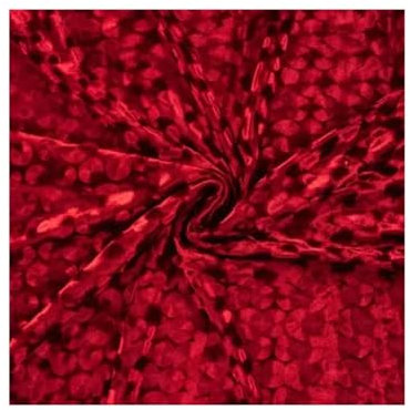 Pannesamt 3D Velour Stoff Meterware für Deko, Basteln und Bekleidung, 0,5 Meter - 147 cm Breit - Samt ähnliche Oberfläche Stoffe (Rot)