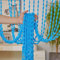 Rideau Perles en Extérieur 100x200cm，Rideaux À Cordes De Porte Rideau De Séparation Frange pour Portes Ou Fenêtres Décoration(Bleu)
