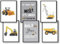 WIETRE® 6er Set Bilder Baufahrzeuge Bagger Kran Kinderzimmer Deko | Bild Junge Babyzimmer Poster DIN A3 XXL | LKW Baustelle Stapler Walze Auto Fahrzeuge Dekoration (ohne Rahmen)
