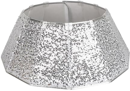 Silver Christmas Tree Skirt : Christmas Tree Collar Silver