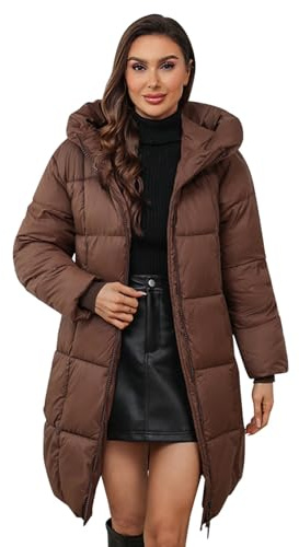 Cappotto Donna Invernale Giacca Lungo Donna Gilet Pile Donna Leggere Calda Piumini Giacca con Cappuccio e Zip Giacca di Peluche Trapuntato Impermeabile Piumino Giacca Invernale In Peluche