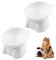Legpador 2 Piezas Comedero Gato Elevado, Cuencos para Gatos, Comederos Elevados para Comida y Agua, para Mascotas, Cachorros(Blanco)
