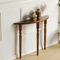 Moderno tavolo consolle a mezzaluna marrone per corridoio/soggiorno stretto tavolo d'ingresso lunghezza 99 cm elegante decorazione per la casa