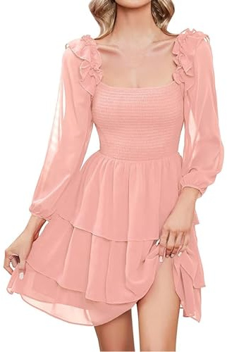 NNGOTD Robe Femme Ete Longue Tenue décontractée avec Short intégré élégante Robe à col en V à Manches volantées Dentelle Jacquard Couleur Unie Robe Ample avec Poches Robe Longue Femme Chic et Elegant