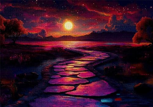 Jigsaw Puzzles for Adults 3000 Moon Impossible Jigsaw for Adults Educational Games Lake Puzzle 3000 Pieces Suitable Beginners and Girl Aged 14 up Also Used Women and Men Beautiful Gifts 122x81cm C-136