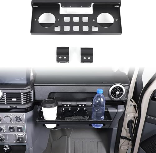 Tumukiw Car Co-Pilot Multi-Function Storage Tray Cup Holder Expander Compatible with INEOS Grenadier 2022-2025 Accessories, Aluminum Alloy Co-Pilot Foldable Storage Holder Phone Key Cup Organizer
