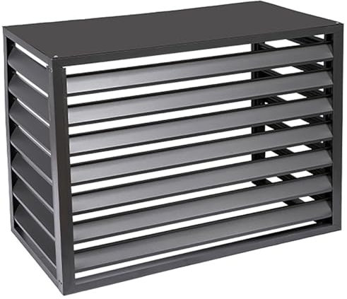 Copertura in alluminio per condizionatore d'aria e pompa di calore, copertura protettiva per condensatore esterno, ripiano di copertura per termosifone, copertura divisa per unità esterne (grigio, 110