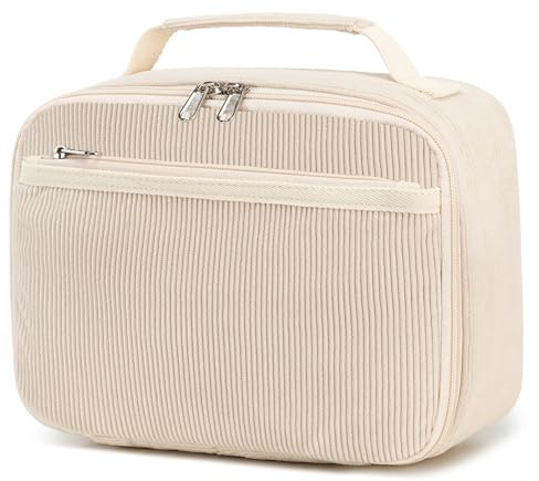 LEDAOU Kinder Lunchtasche Jungs Mädchen 5L Lunch bag Isoliertasche mit Reißverschluss Thermotasche Lunchbeutel Kühltasche für Schule Wandern Arbeit (Corduroy beige)