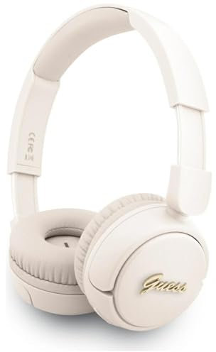 CG Mobile Écouteurs Guess Bluetooth 5.3 avec Logo métallique (Beige)