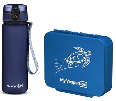 My Vesperbox Liv Set – Brotdose & 500ml Trinkflasche für Kinder – auslaufsicher & BPA-frei – Lunchbox für Schule & Kindergarten - Bento Box Set - Made in Germany