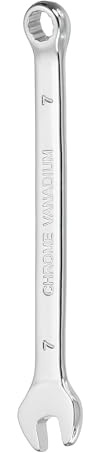 sourcing map Combination Wrench 7mm Metric,12-Point Box and Open End | CR-V Steel Double Ended Silver White Spanner Tool,for Automotive Pipe Furniture Machinery DIY Repair