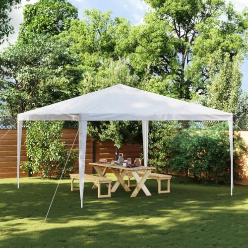 Partyzelt 4x4 m Weiß, UV- & wasserbeständig, PE & Eisen, 2,75 m Höhe, Gartenpavillon für Outdoor-Partys und Versammlungen