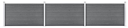 Gartenzaun WPC 526x106 cm Grau, Robuster Sichtschutz aus Holz-Kunststoff-Verbund für Garten, einfache Montage, langlebig