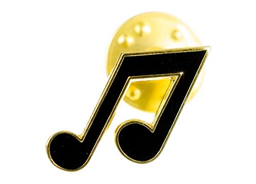 Miniblings Noten Brosche Pin Anstecker Musik Achtel Viertel Note schwarz gold - Handmade Modeschmuck I Anstecknadel Button Pins