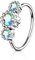 Tapsi´s Coolbodyart® Hoop Ring Nasenpiercing Ohr Cartilage Ring silber mit Zirkonia in aurora borealis
