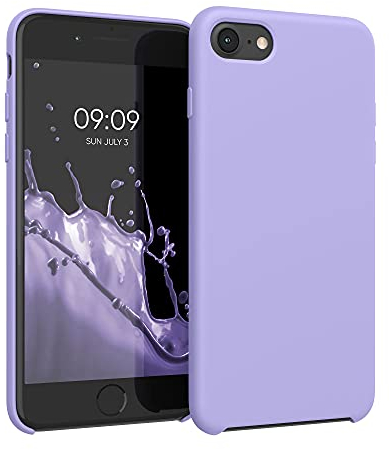 kwmobile Hülle kompatibel mit Apple iPhone SE (2022) / iPhone SE (2020) / iPhone 8 / iPhone 7 Hülle - Silikon Handy Case - Handyhülle weiche Oberfläche - kabelloses Laden - Lavendel