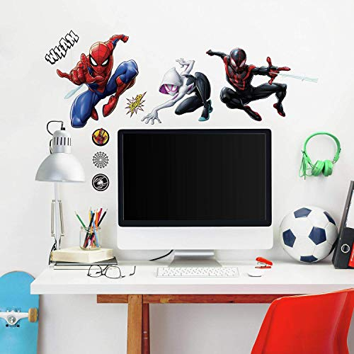 Stickers Repositionnables Spiderman Mile Morales, Black, Red, Blue, Purple