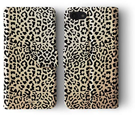 Tirita Wallet Leather Flip Phone Case Compatible with iPhone 7 Plus & 8 Plus PRINTED GLITTER, NOT REAL GLITTER Animal Print Tiger Leopard Giraffe Snakskin