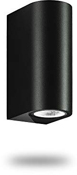 Auraglow IP44 Outdoor Double up & Down Wall Light - Black - Fitting Only