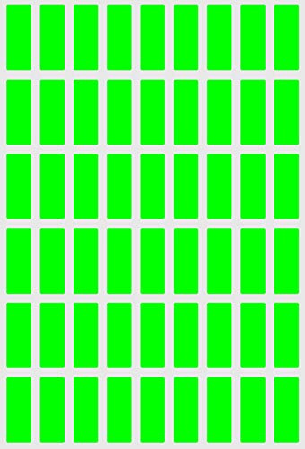 Neon Green Stickers for Color Coding (2.5cm x 1 cm) - Florescent Cable Labels 25 mm x 10 mm - 810 Pack by Royal Green