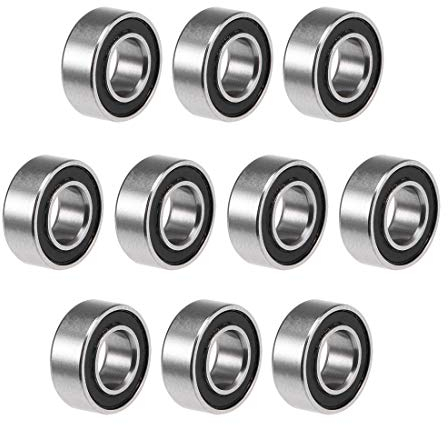 sourcing map 10 Stück Kugellager Rillenkugellager MR84-2RS 4mm Innendurchm 8mm Außendurchm 3mm Bohrung Doppelt Abgedichtet Chromstahl Z2 für Skateboard 3D Drucker Roller Inline Skates