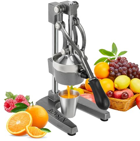 ROVSUN Commercial Grade Citrus Juicer Hand Press Manual Fruit Juicer Juice Squeezer Citrus Orange Lemon Pomegranate (Grey)
