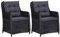 vidaXL 2X Gartenstuhl mit Auflagen Gartensessel Stuhl Gartenmöbel Rattanmöbel Rattansessel Sessel Stühle Gartenstühle Poly Rattan Schwarz