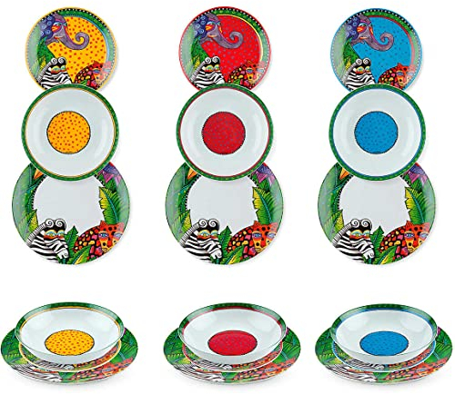 Egan Servizio di Piatti 18 pz. in Porcellana Laurel Burch linea Jungle art. PLB61JT/18X