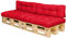 Royal Schneider Set Sitzkissen Rückenkissen Palettensofa Palettenpolster - 4er Set - 2Stk. 120x80 + 2Stk. 120x40, Farbe - Dunkelrot