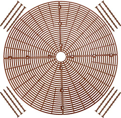DUDNJC Blumentopf-Bodenabdeckungen, 55,9 cm, Gitter-Blumentopf-Abdeckung, Katzen-, Baby-Sicherheitspflanzen-Schutz, Gartenbedarf (braun)