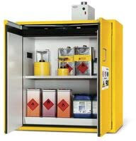 Denios 158501 Asecos G 1200-FP One-Touch Feuerbestädiger Gefahrstoffschrank mit Flügeltüren, Gelb, 616mm Länge, 1196mm Breite, 1298mm Höhe