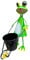 Ablerhome Novelty Frog Planters Pot Wheelbarrow Garden Planter Pot Ornaments Art Deco Animal Patio Sculptures Statue Textural Metal (Green Frog#2)