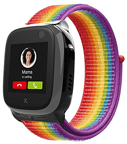 Snyeest Nylon Armbänder kompatibel mit Xplora X5 Armband,Kids Smartwatch Klettverschluss Mädchen Jungen Verstellbare Geflochtenes Ersatz Armbänder für X5 Play/XGO 2/XGO 3, Neon