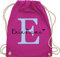 Turnbeutel Rucksack - Name anpassbar Buchstabe Herzchen I Geschenk Initialen - Unisize - Fuchsia - sportbeutel+personalisiert+kinder schulkind beutel buchstaben e turnsack