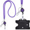 Kristall Lanyard LILA mit Ausweis Jojo + ID Kartenhalter schwarz Halskette Schlüsselband mit glitzernden Strasssteinchen Umhängeband