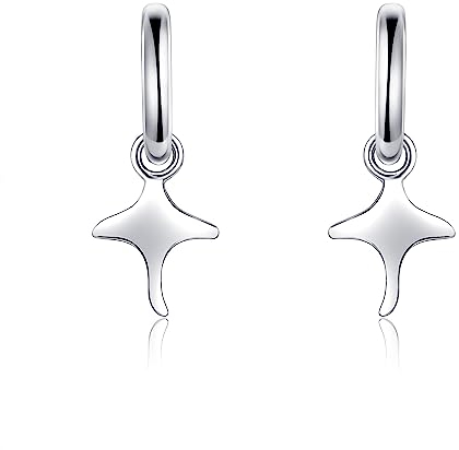 Rochen Ohrringe,925er Sterling Silber Mantarochen Ohrstecker Meerestier Schmuck für Frauen, Rochen Ohrringe Schmuck für Frauen und Mädchen, Meeresliebhaber Geschenke (Strah)
