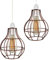 DC VOLTAGE 2 Pack of DC VOLTAGE Metal Wire Cage Ceiling Light Shade Easy Fit Lamp Shade, Ceiling Hanging Indoor Pendant Light Lampshade for Living Room, Bedroom, Restarurants (Brushed Copper, 2 Pack)