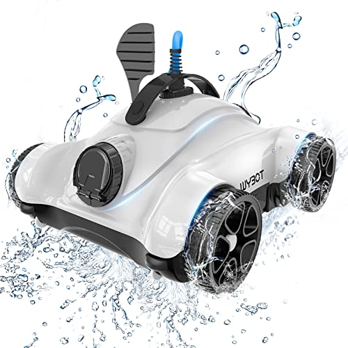 WYBOT Grampus 400 Robot Piscine, 150W Puissance d'Aspiration, Moteurs à Double Entraînement, Fonction Minuterie, Angle de Jet d'eau Réglable, Idéal pour Les Piscines Hors-Sol/Enterrées à Fond Plat