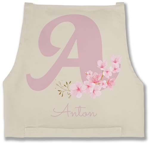 Schürze - Name und Initialen - Personalisierte Geschenke mit Anfangsbuchstaben I Geschenkideen mit Namen - 85x69 - Natur Weiß - shirtracer-schürze- kochschürze anfangsbuchstabe buchstaben