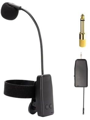 Amagogo Musikinstrument-Mikrofon, Saxophon-Mikrofon, -30-M-Übertragung für Klarinette, Trompete, Posaune, Bühnenauftritt, 1 in 1