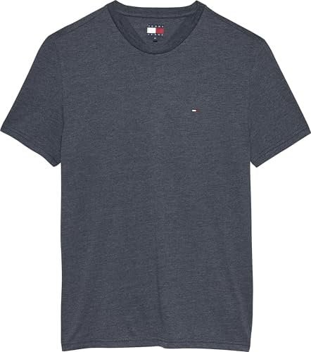 Tommy Jeans Homme TJM Xslim Jaspe HTR Tee Ext Dm0dm20363 T-Shirt S/S, Blue (Dark Night Navy Heather), S EU