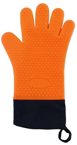Gyios maniques Cuisine Gants De Four À Double Couche 2pcs Gants De Cuisson Résistants À La Chaleur avec des Gants De Cuisine en Gel De Silice-2pcs Orange