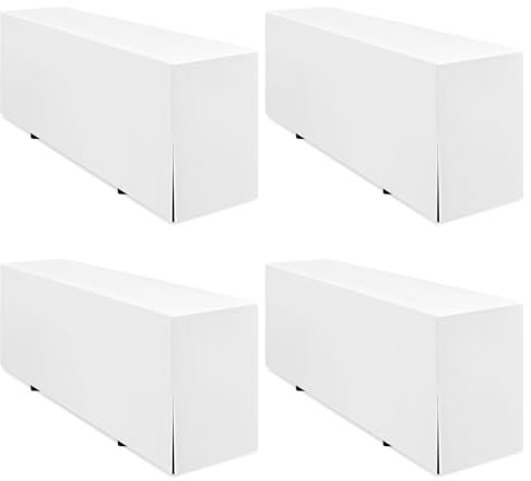 Pesonlook 4er Pack Premium Biertischhusse Weiße Biertischhusse für Bierzeltgarnitur 220 x 70 cm Blickdicht Polyester Biertischhusse waschbare Tischdecke für Bankett im Freien (Weiß)