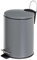 LOLAhome Papelera de pedal cilíndrica gris mate de metal de 3 litros