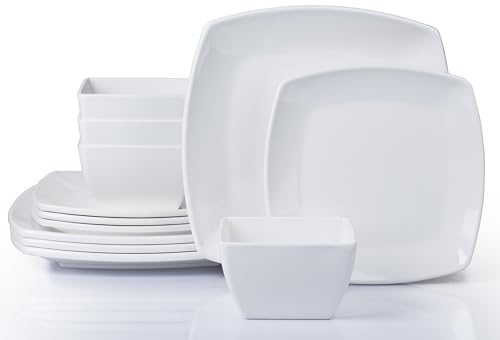 Waterside - 12pc Square Outdoor, Picnic, Camping, BBQ, Party, Plastic Dining Set