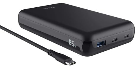 Trust Laro Power Bank 20000mAh 100W para Portátil 2X USB-C 1x USB-A, Batería Externa Carga Rapida, Cargador Portátil Powerbank iPhone Macbook iPad Steam Deck Xiaomi DELL ASUS Lenovo HP