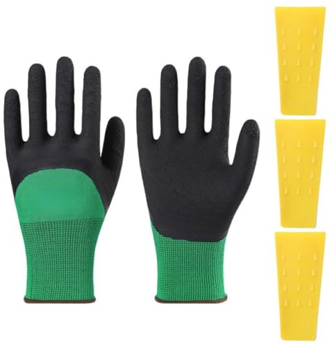 kiptyg Cuneo Spaccalegna,Cunei Abbattimento,3 Pezzi Cunei per Motosega in Plastica,Cunei per Taglio Alberi con 1 Paia Guanti da Lavoro,Usata per Alberi Controllati,Crepe di Legno