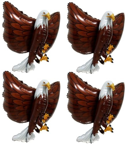 Groß Helium Foil Adler Animal Ballon, 4 Stück Adler Luftballons, Folienballon Adler in Braun 83 * 66cm, Animal Ballons, Adler Folienballon Groß Helium Foil Animal Ballon Party Geburtstag Deko
