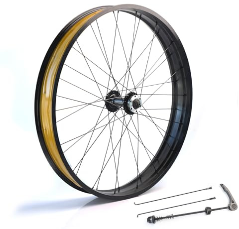 Snowbike-Radsatz 20/26×4,0 Aluminiumlegierung Fat Tire Bike Vorder 36H 6 Bolzen Scheibenbremse Schnellspanner 9x135mm Lagernaben Für Strandfahrrad,Fatbike 45# Speichen(26in)
