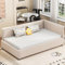 Dolamaní Schlafsofa Cord Beige 90 x 200 cm, Modernen Sofa mit Lattenrost- mit Schlaffunktion-Cordstoff & Samtstoff